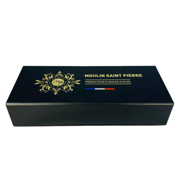 Coffret noir huiles d'olive aromatisées avec Truffe