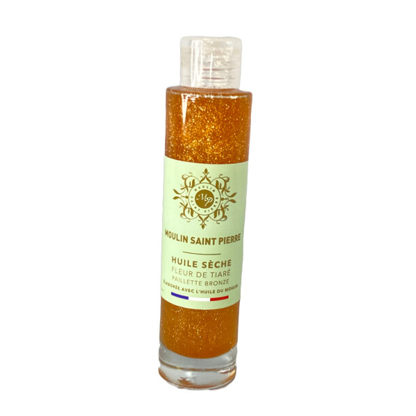 Huile sèche pailletée - Fleur de tiaré